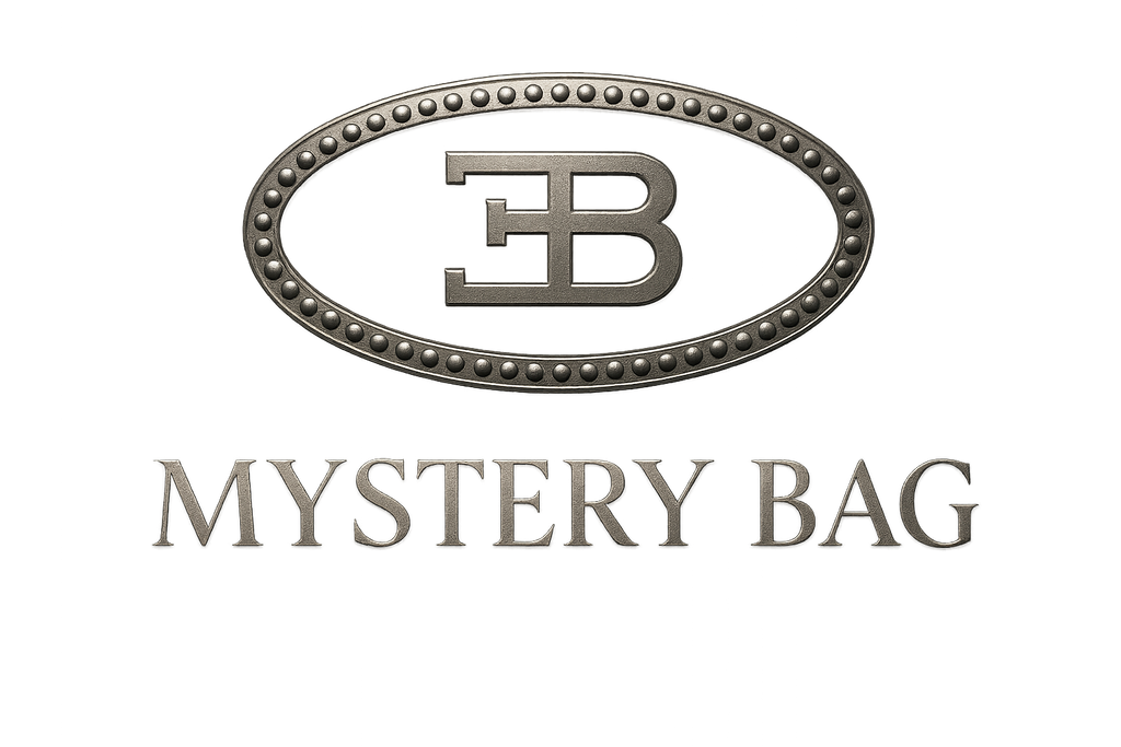 USING THE BUGATTI LOGO, PLEASE WRITE MYSTERY BAG OVER IT AND MAKE IT LOOK ELEGANT AND NICE
